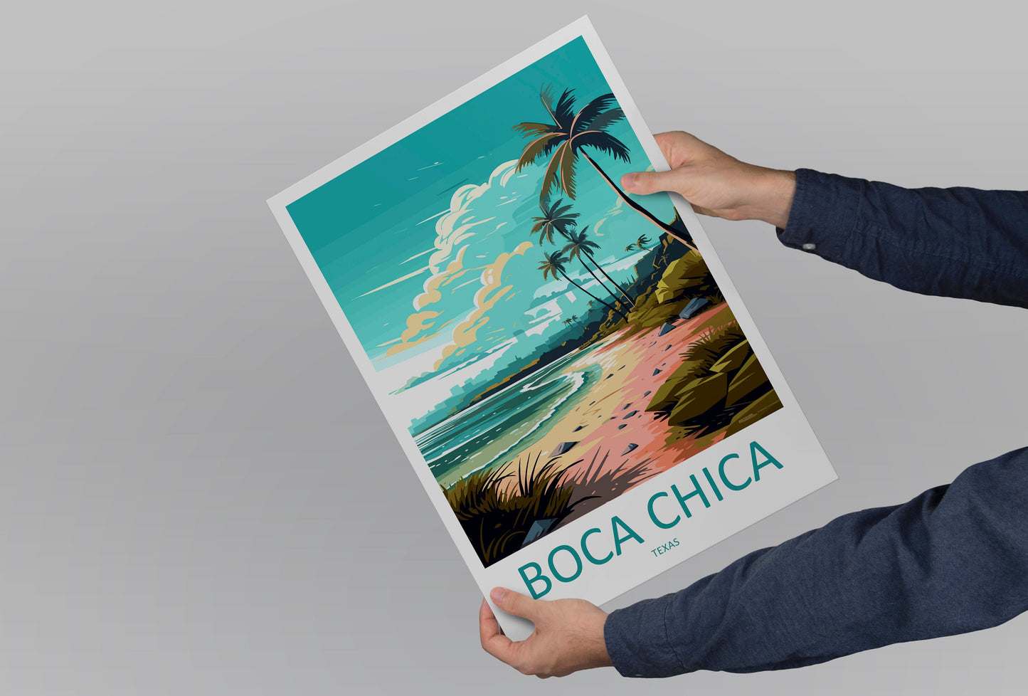 Boca Chica Travel Print Wall Art Boca Chica Wall Hanging Home Décor Boca Chica Gift Art Lovers Texas Art Lover Gift Texas Travel Print