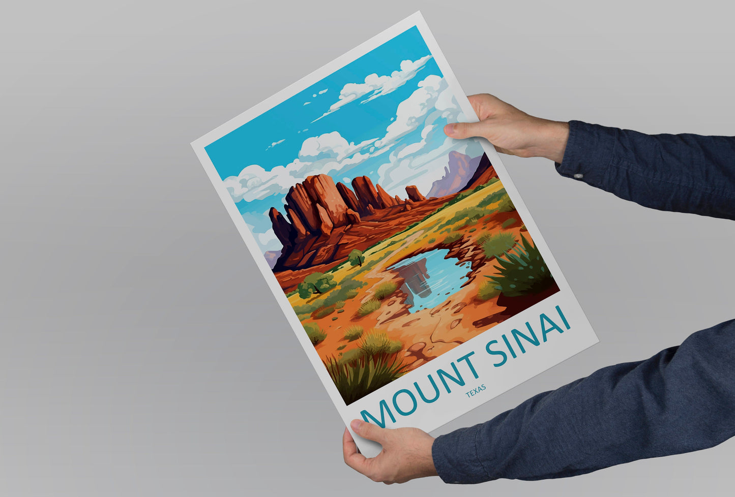 Mount Sinai Travel Print Wall Art Mount Sinai Wall Hanging Home Décor Mount Sinai Gift Art Lovers Texas Art Lover Gift Texas