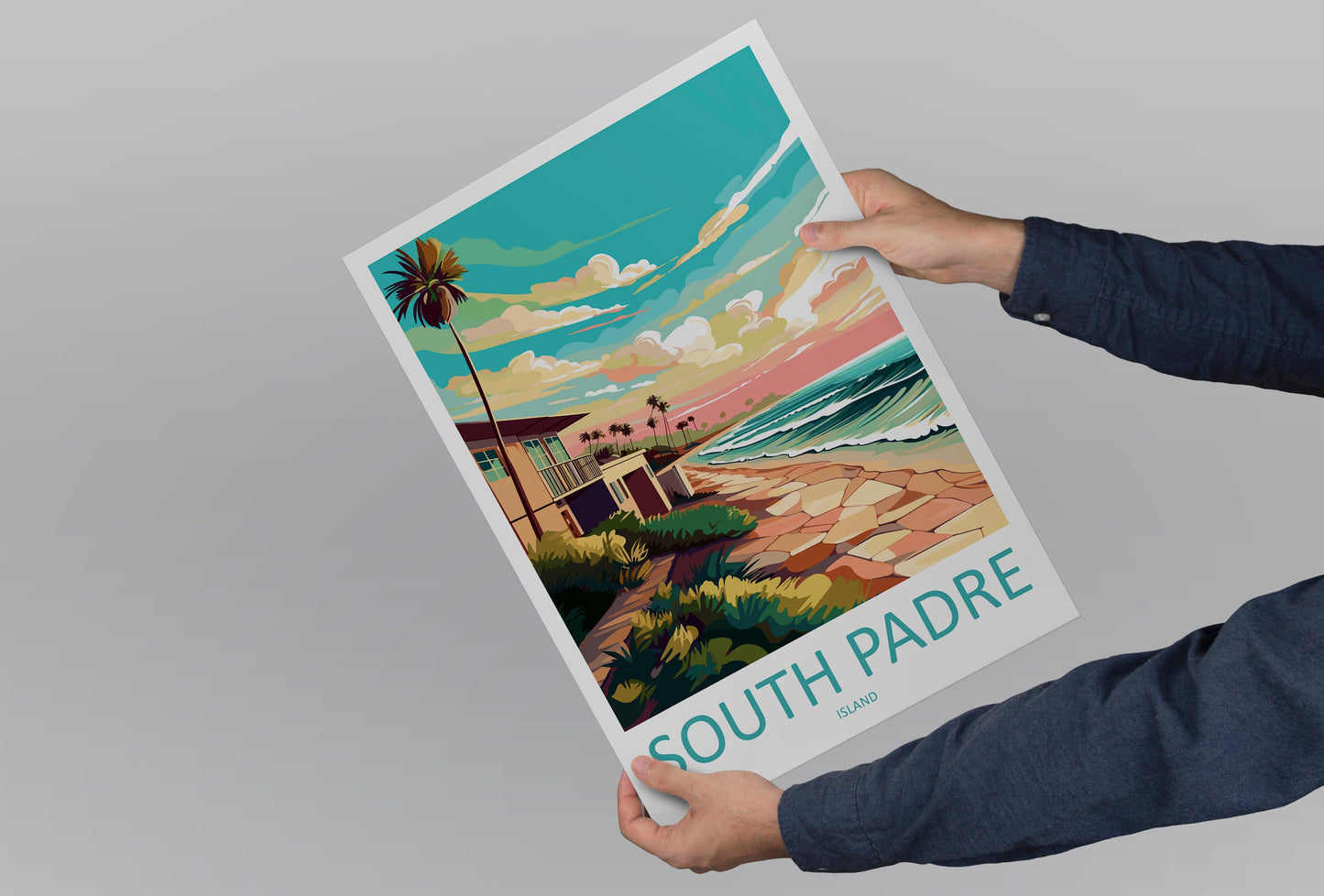 South Padre Beach Travel Print Wall Art South Padre Beach Wall Hanging Home Décor South Padre Beach Gift Art Lovers Texas Art Lover Gift