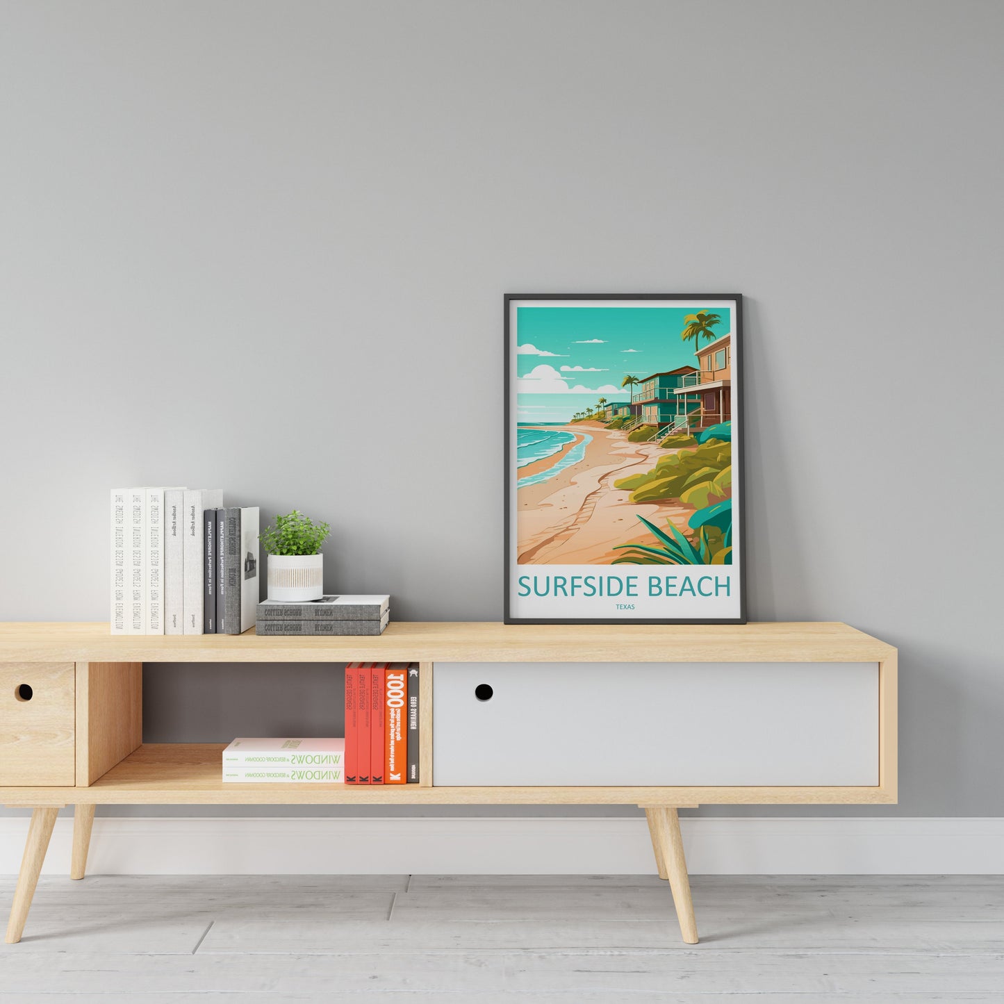Surfside Beach Travel Print Wall Art Surfside Beach Wall Hanging Home Décor Surfside Beach Gift Art Lovers Texas Art Lover Gift