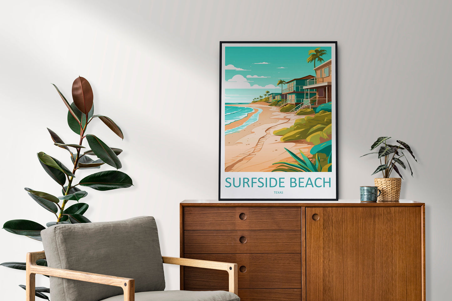 Surfside Beach Travel Print Wall Art Surfside Beach Wall Hanging Home Décor Surfside Beach Gift Art Lovers Texas Art Lover Gift