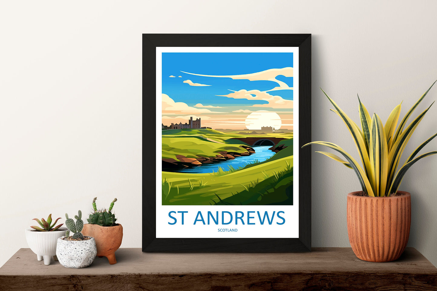St Andrews Golf Course Travel Print Wall Art St Andrews Wall Hanging Home Décor St Andrews Gift Art Lovers Scotland Art Lover Gift St Andrew