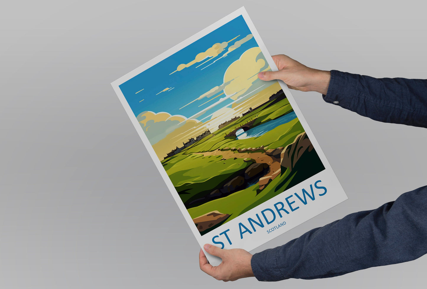 St Andrews Golf Course Travel Print Wall Art St Andrews Wall Hanging Home Décor St Andrews Gift Art Lovers Scotland Art Lover Gift St Andrew