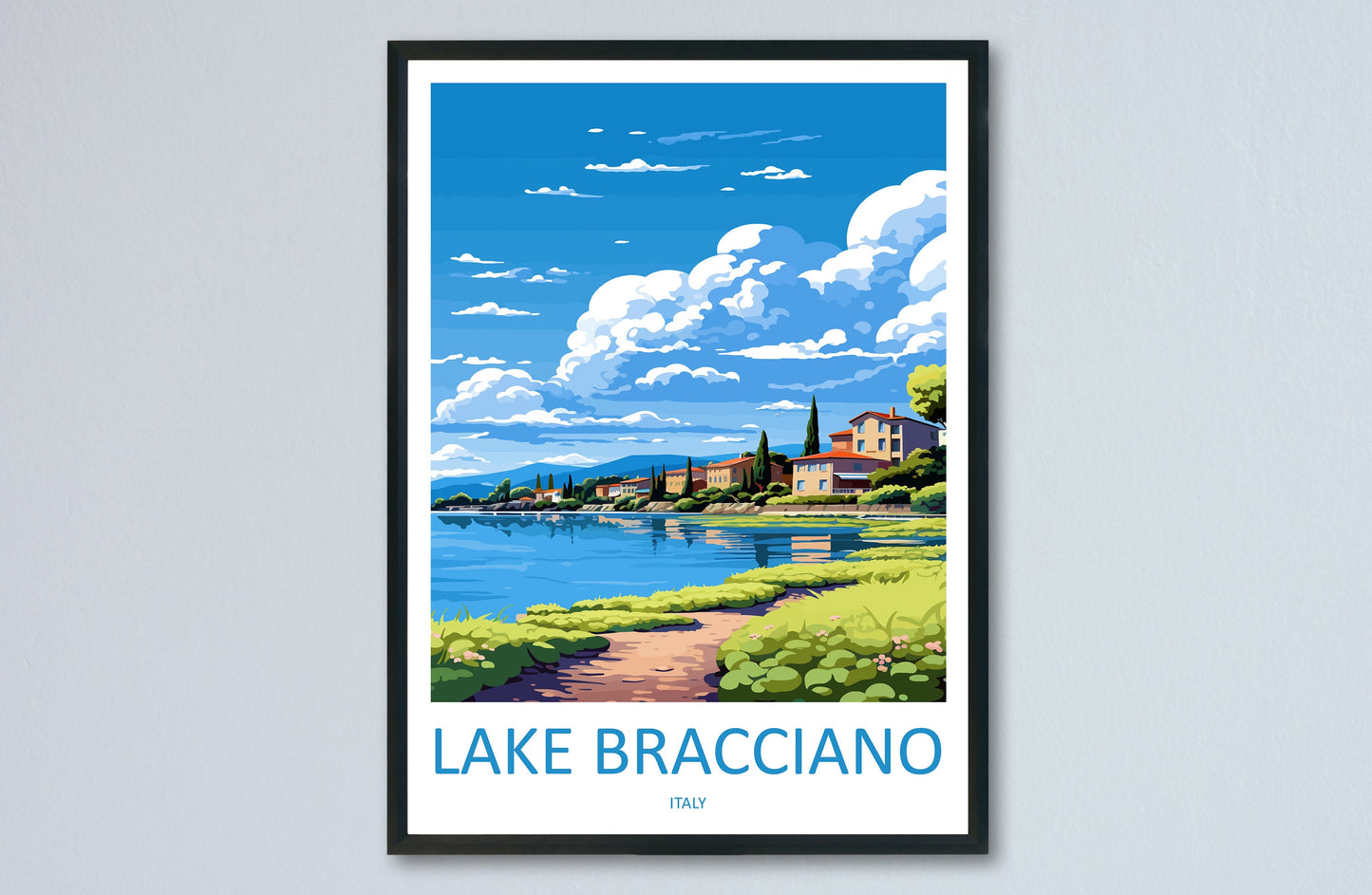 Lake Bracciano Travel Print Wall Art Lake Bracciano Italy Wall Hanging Home Decor Lake Bracciano Gift Art Lovers Wall Art Print Italy