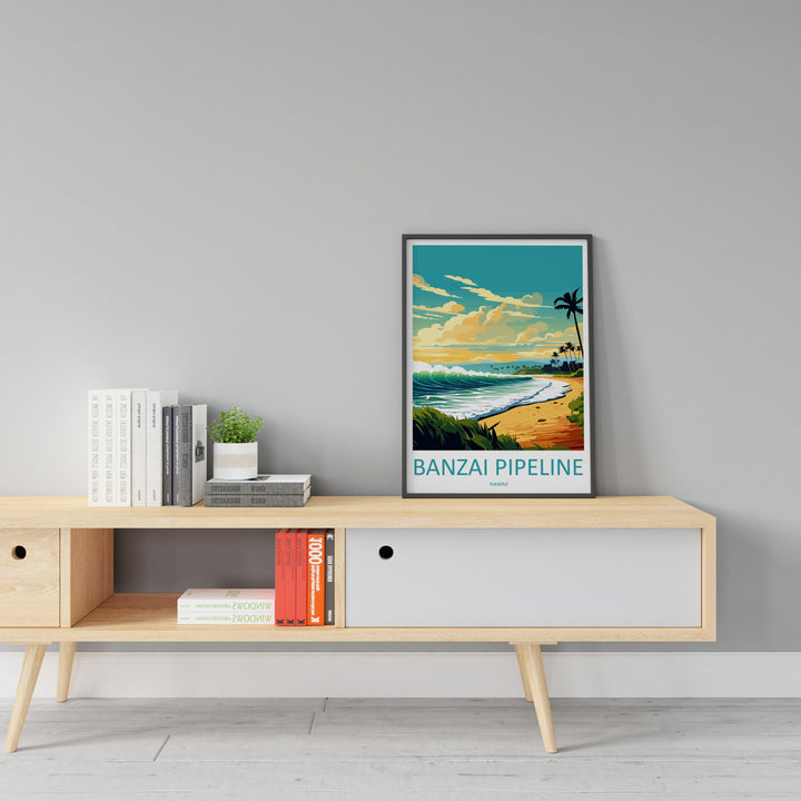 Banzai Pipeline Travel Print Wall Art Banzai Pipeline Wall Hanging Home Décor Banzai Gift Art Lovers Hawaii Art Lover Gift Print Artwork