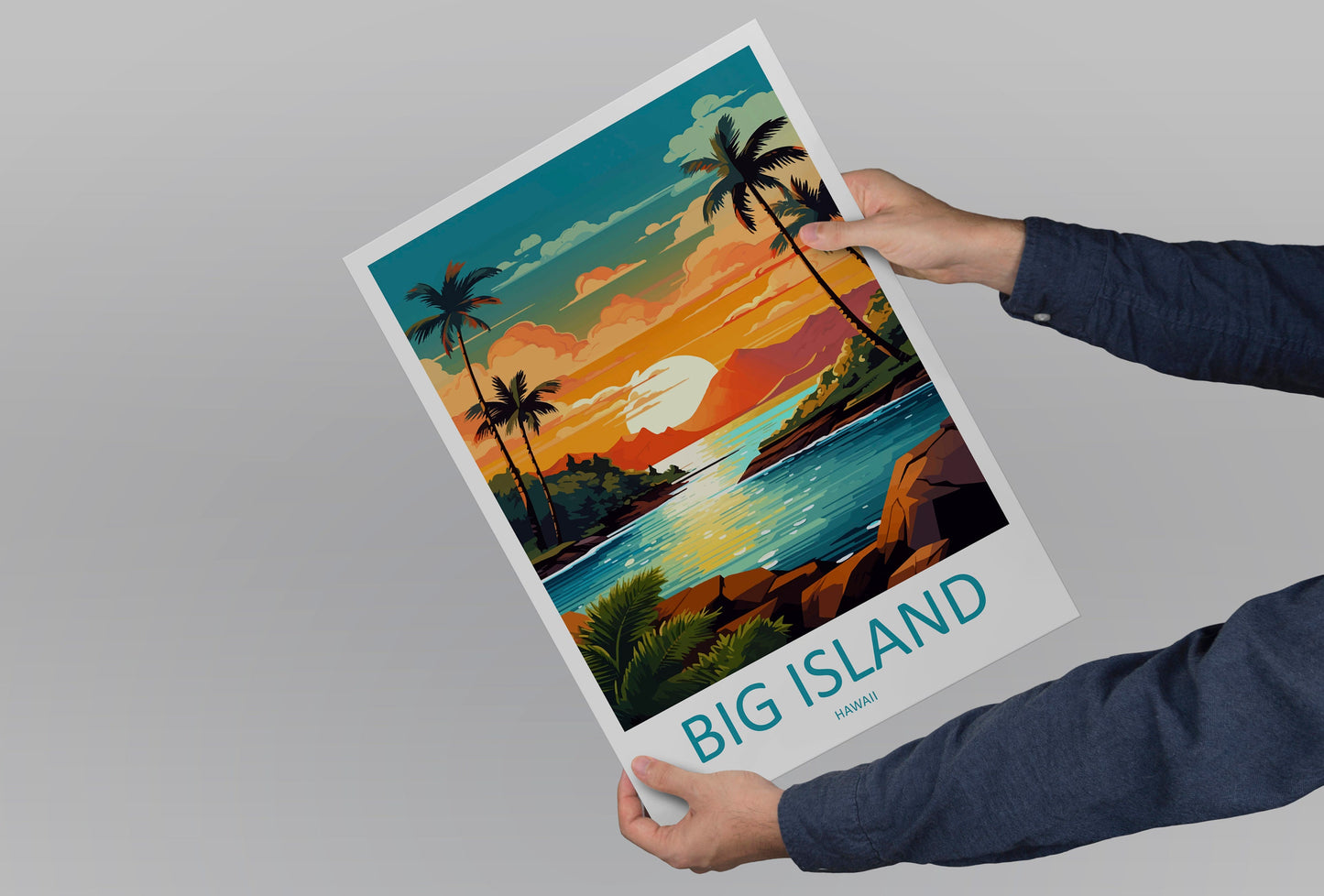 Big Island Travel Print Wall Art Big Island Wall Hanging Home Décor Big Island Gift Art Lovers Hawaii Art Lover Gift Print Artwork