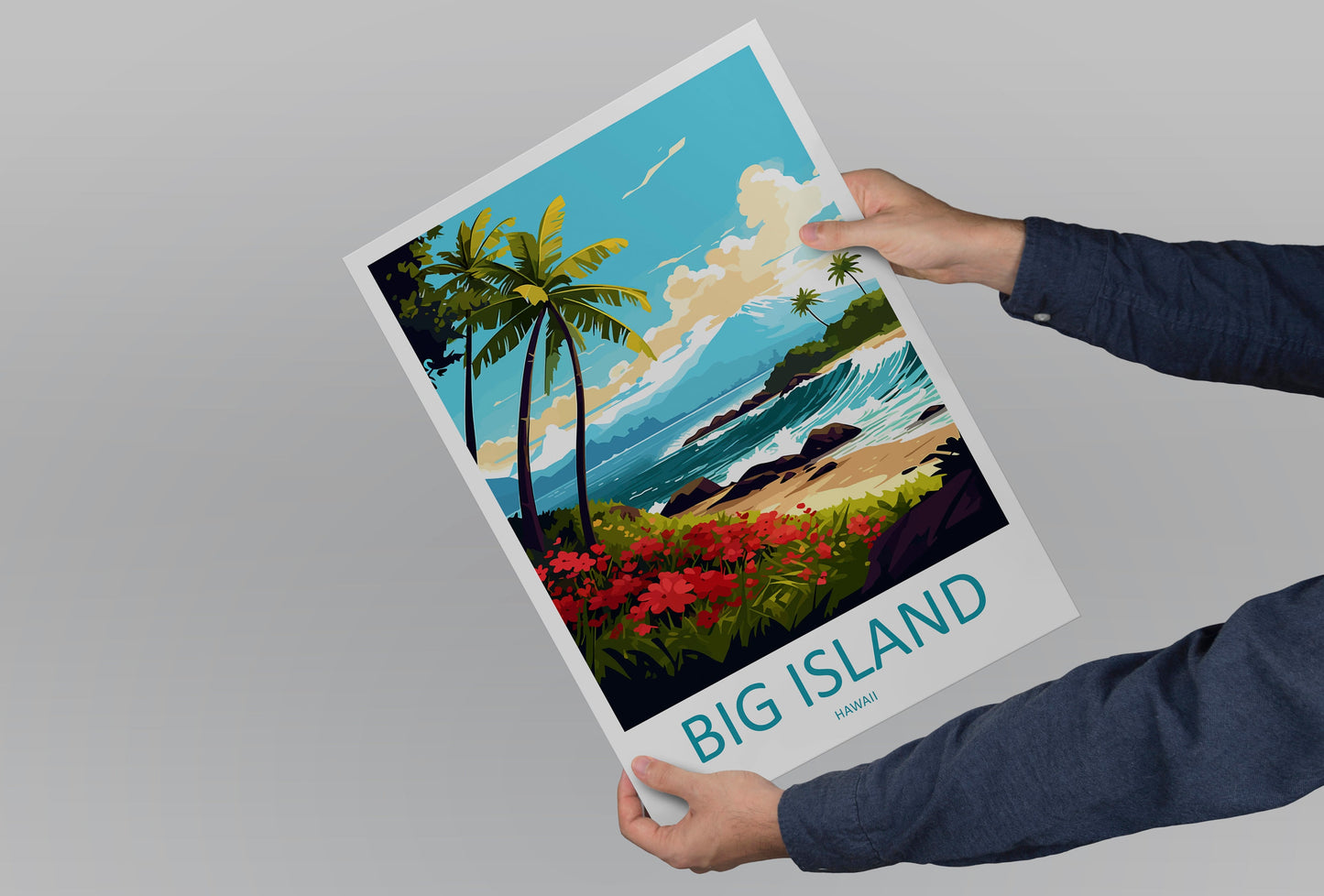 Big Island Travel Print Wall Art Big Island Wall Hanging Home Décor Big Island Gift Art Lovers Hawaii Art Lover Gift Print Artwork