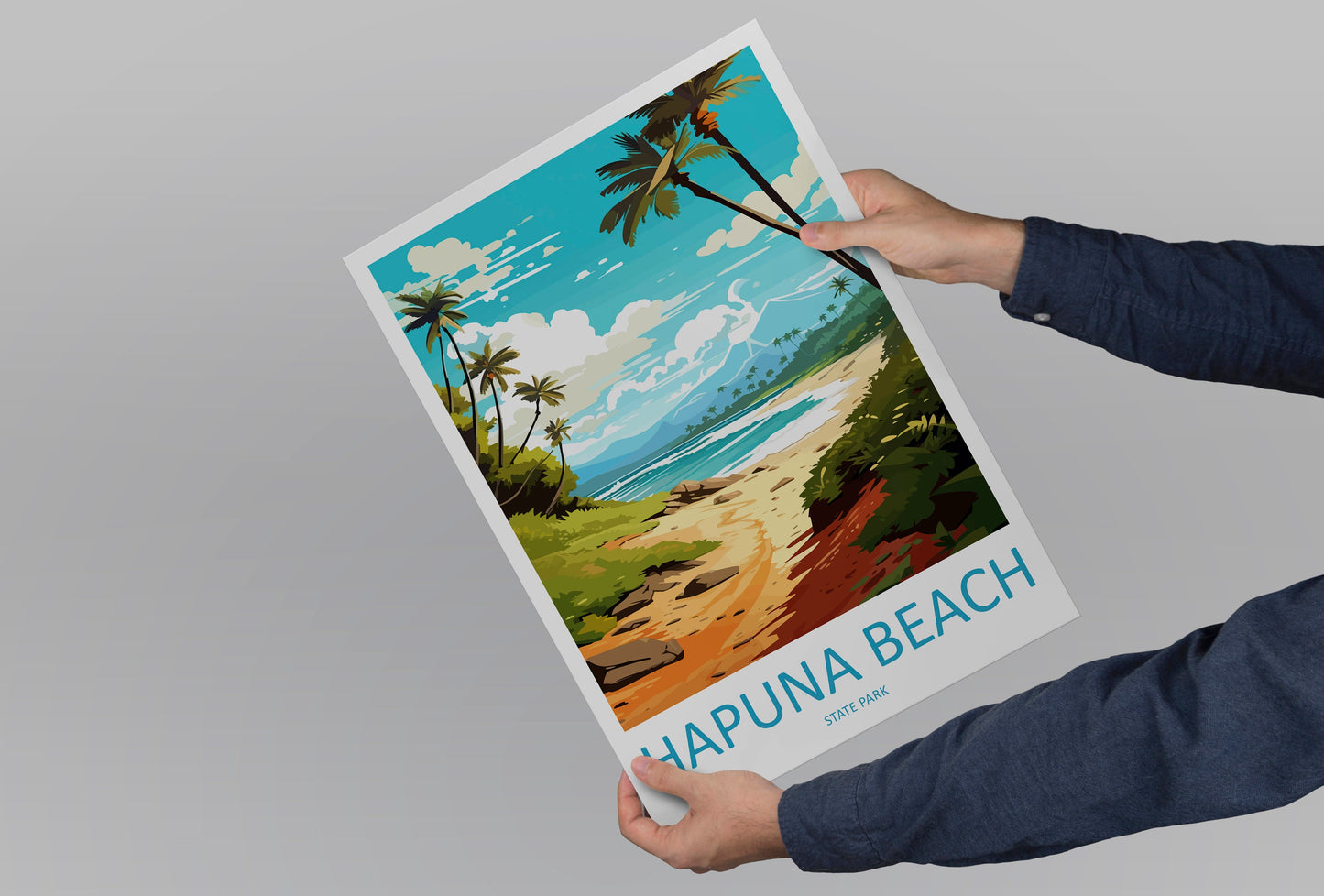 Hapuna Beach Travel Print Wall Art Hapuna Beach Wall Hanging Home Décor Hapuna Beach Gift Art Lovers Hawaii Art Lover Gift Print Artwork