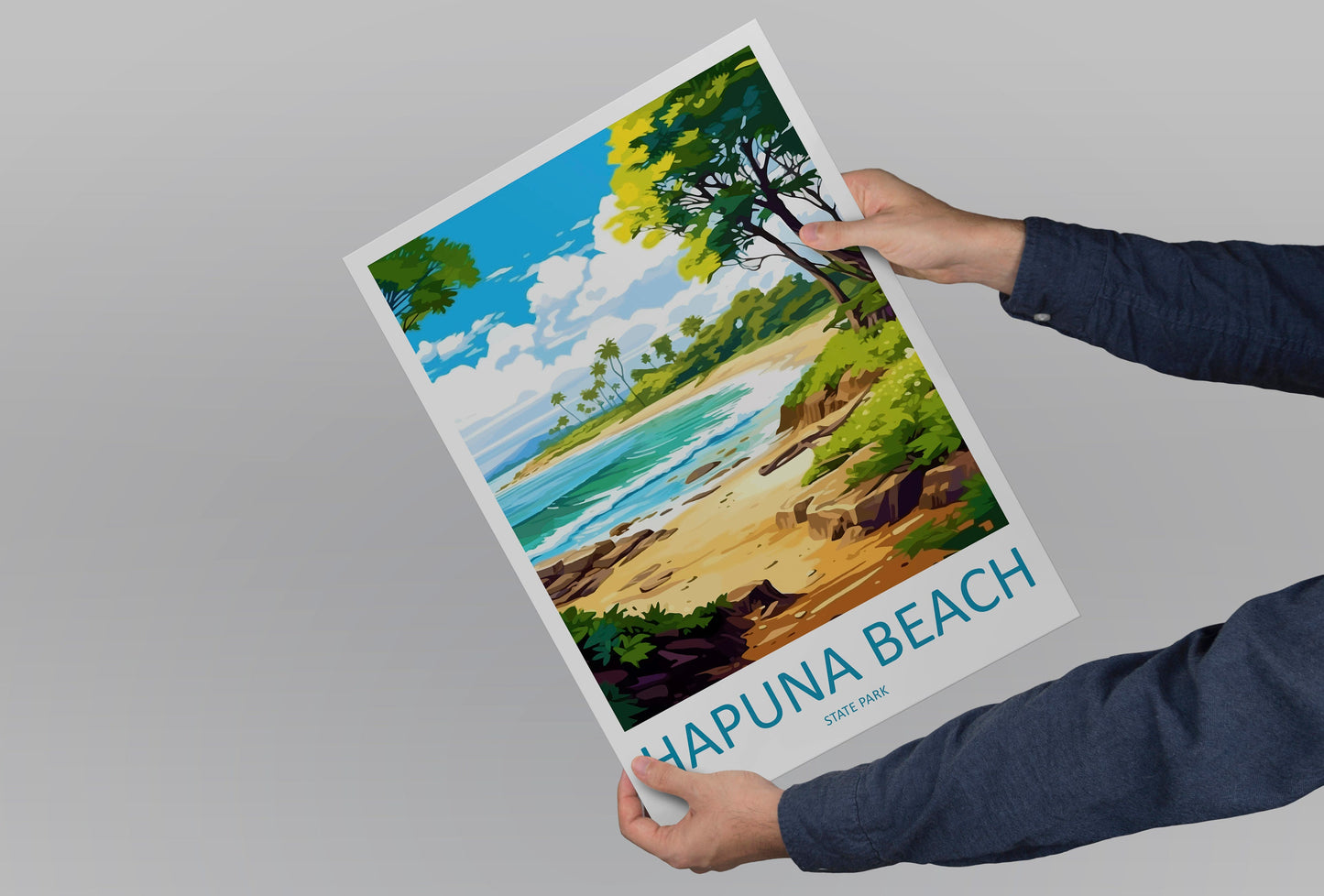Hapuna Beach Travel Print Wall Art Hapuna Beach Wall Hanging Home Décor Hapuna Beach Gift Art Lovers Hawaii Art Lover Gift Print Artwork