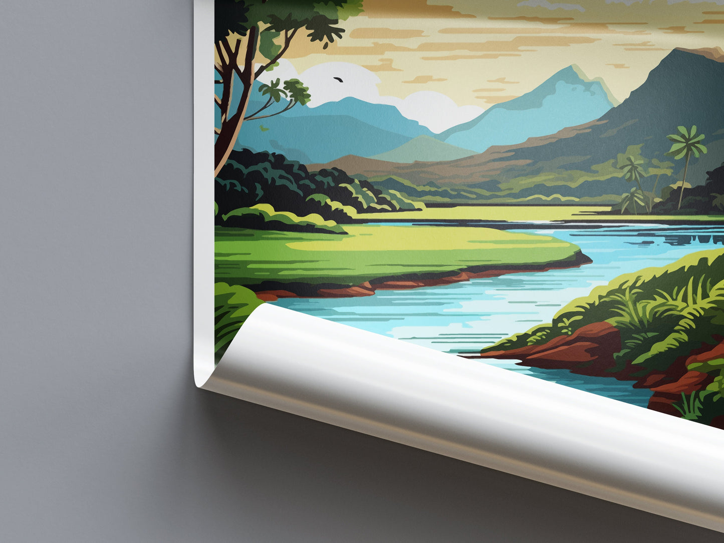 Wailua River Travel Print Wall Art Wailua River Wall Hanging Home Décor Wailua River Gift Art Lovers Hawaii Art Lover Gift Print Artwork