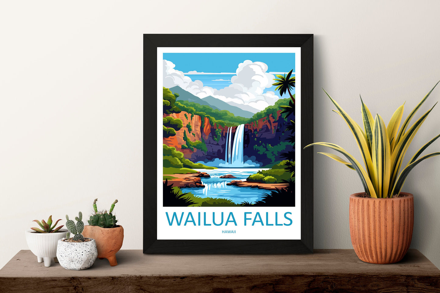 Wailua Falls Travel Print Wall Art Wailua Falls Wall Hanging Home Décor Wailua Falls Gift Art Lovers Hawaii Art Lover Gift Print Artwork