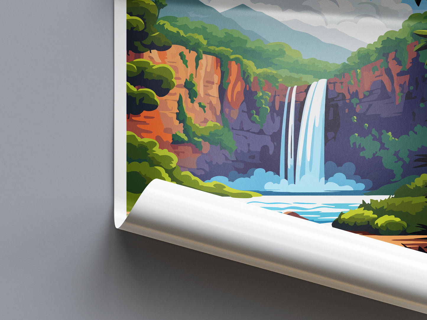 Wailua Falls Travel Print Wall Art Wailua Falls Wall Hanging Home Décor Wailua Falls Gift Art Lovers Hawaii Art Lover Gift Print Artwork
