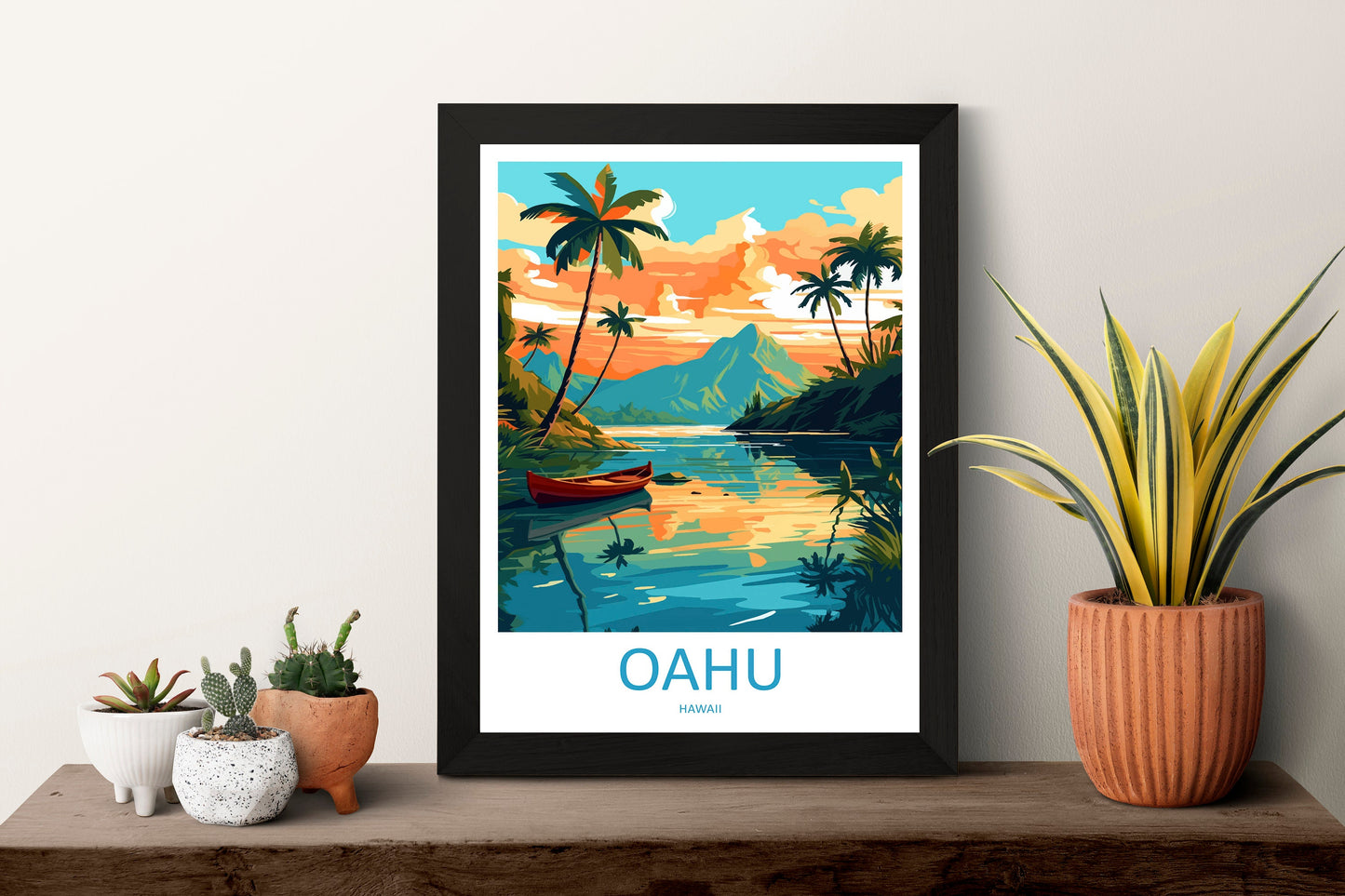 Oahu Travel Print Wall Art Oahu Wall Hanging Home Décor Oahu Gift Art Lovers Hawaii Art Lover Gift Print Artwork