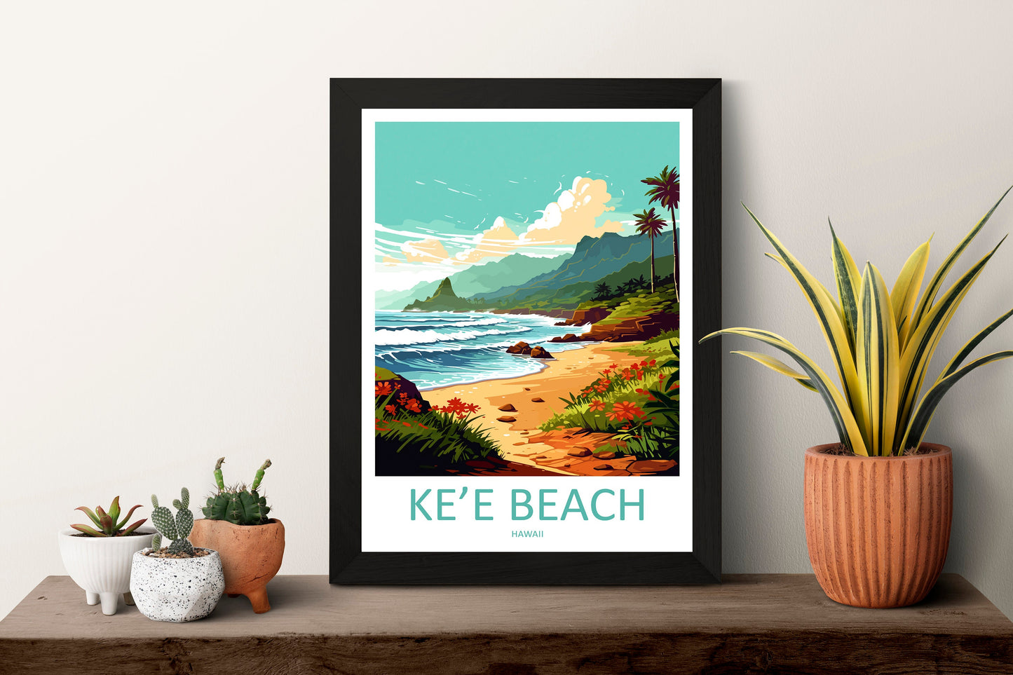 Ke'e Beach Travel Print Wall Art Ke'e Beach Wall Hanging Home Décor Ke'e Beach Gift Art Lovers Hawaii Art Lover Gift Print Artwork
