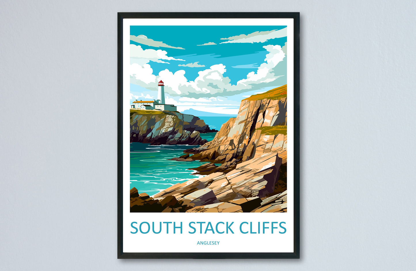 South Stack Cliffs Travel Print Wall Art South Stack Cliffs Wall Hanging Home Decor South Stack Cliffs Gift Art Lovers Wall Art Anglesey