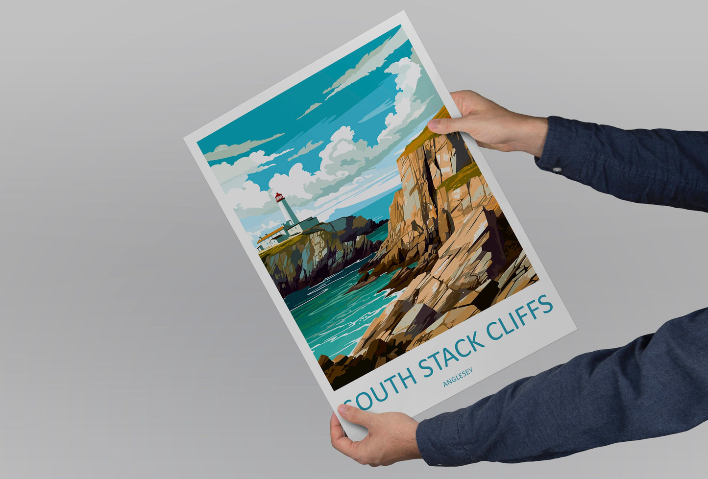 South Stack Cliffs Travel Print Wall Art South Stack Cliffs Wall Hanging Home Decor South Stack Cliffs Gift Art Lovers Wall Art Anglesey