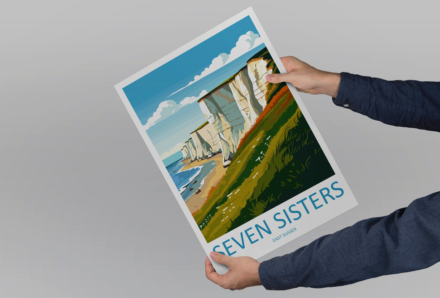 Seven Sisters Travel Print Wall Art Seven Sisters Wall Hanging Home Décor Seven Sisters Gift Art Lover Gift Print Sussex Travel Print