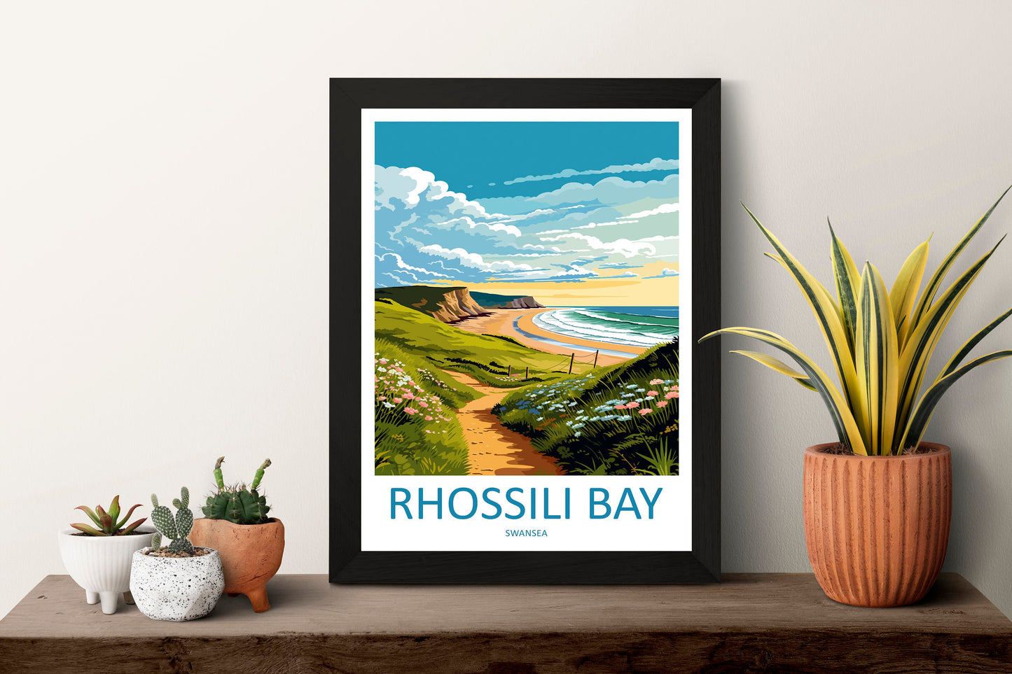 Rhossili Bay Travel Print Wall Art Rhossili Bay Wall Hanging Home Décor Rhossili Bay Gift Art Lover Gift Print Swansea Travel Print