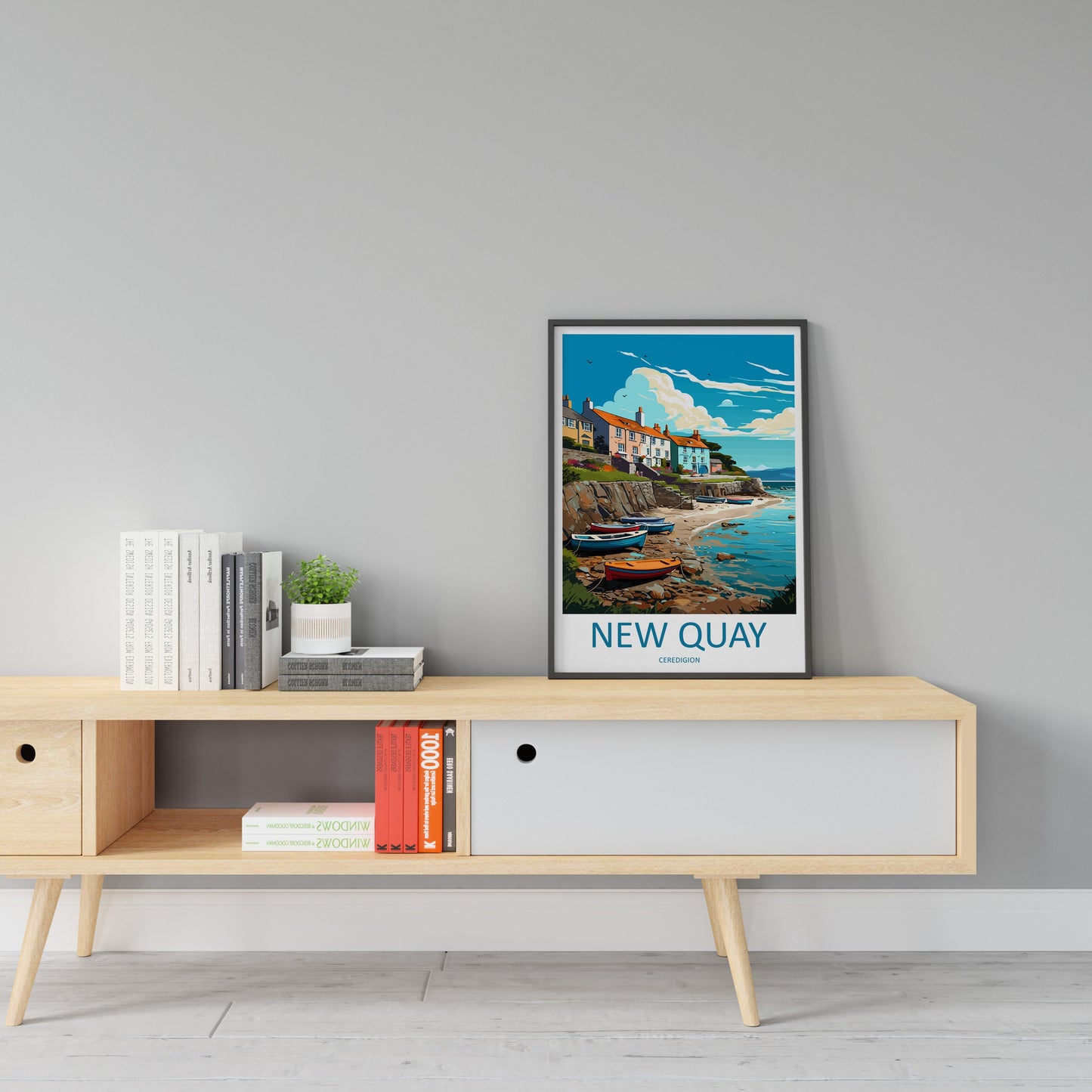 New Quay Travel Print Wall Art New Quay Wall Hanging Home Décor New Quay Gift Art Lovers Welsh Art Lover Gift Wales Wall Art