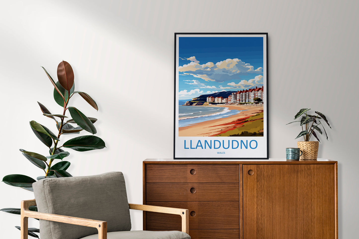 Llandudno Travel Print Wall Art Llandudno Wall Hanging Home Décor Llandudno Gift Art Lovers Welsh Art Lover Gift Wales Wall Art