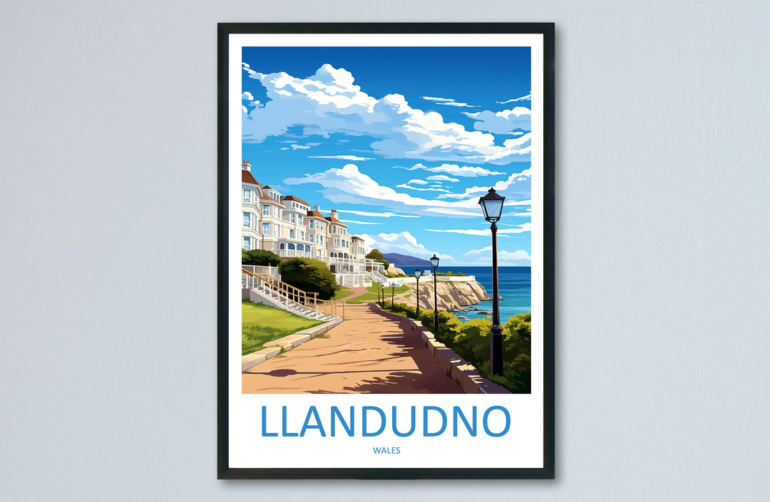 Llandudno Travel Print Wall Art Llandudno Wall Hanging Home Décor Llandudno Gift Art Lovers Welsh Art Lover Gift Wales Wall Art