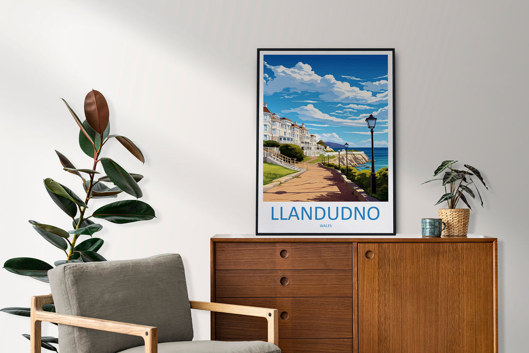 Llandudno Travel Print Wall Art Llandudno Wall Hanging Home Décor Llandudno Gift Art Lovers Welsh Art Lover Gift Wales Wall Art