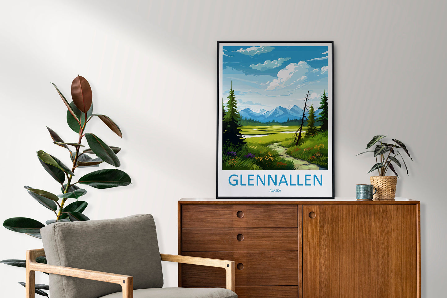 Glennallen Travel Print Wall Art Glennallen Wall Hanging Home Décor Glennallen Gift Art Lovers Alaska Art Lover Gift Glennallen Gift