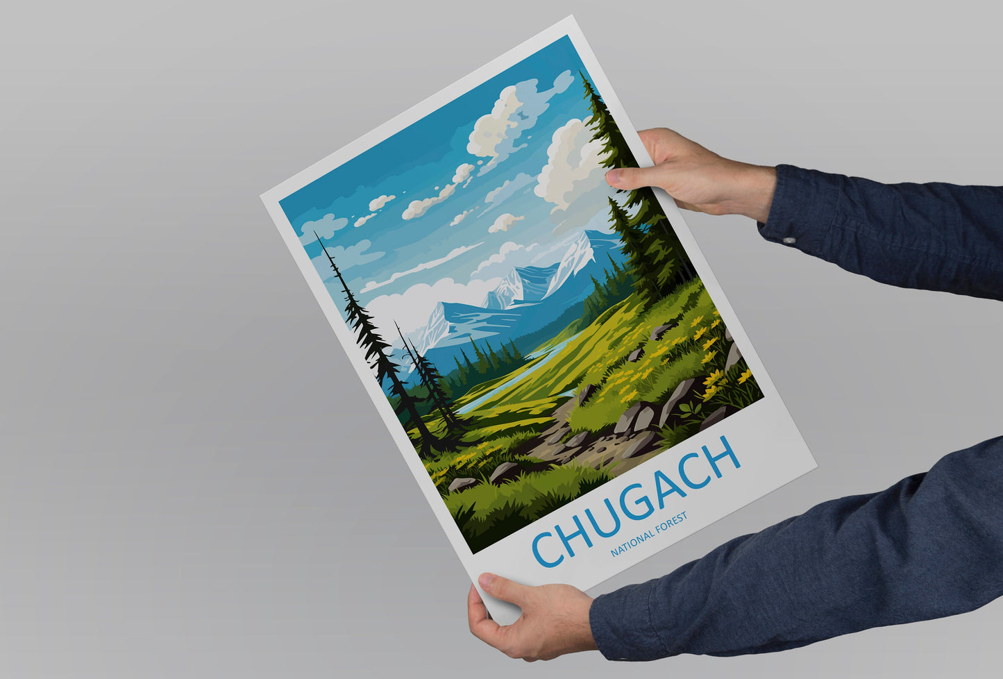 Chugach National Forest Travel Print Wall Art Chugach Wall Hanging Home Décor Chugach Gift Art Lovers Alaska Art Lover Gift Chugach Artwork