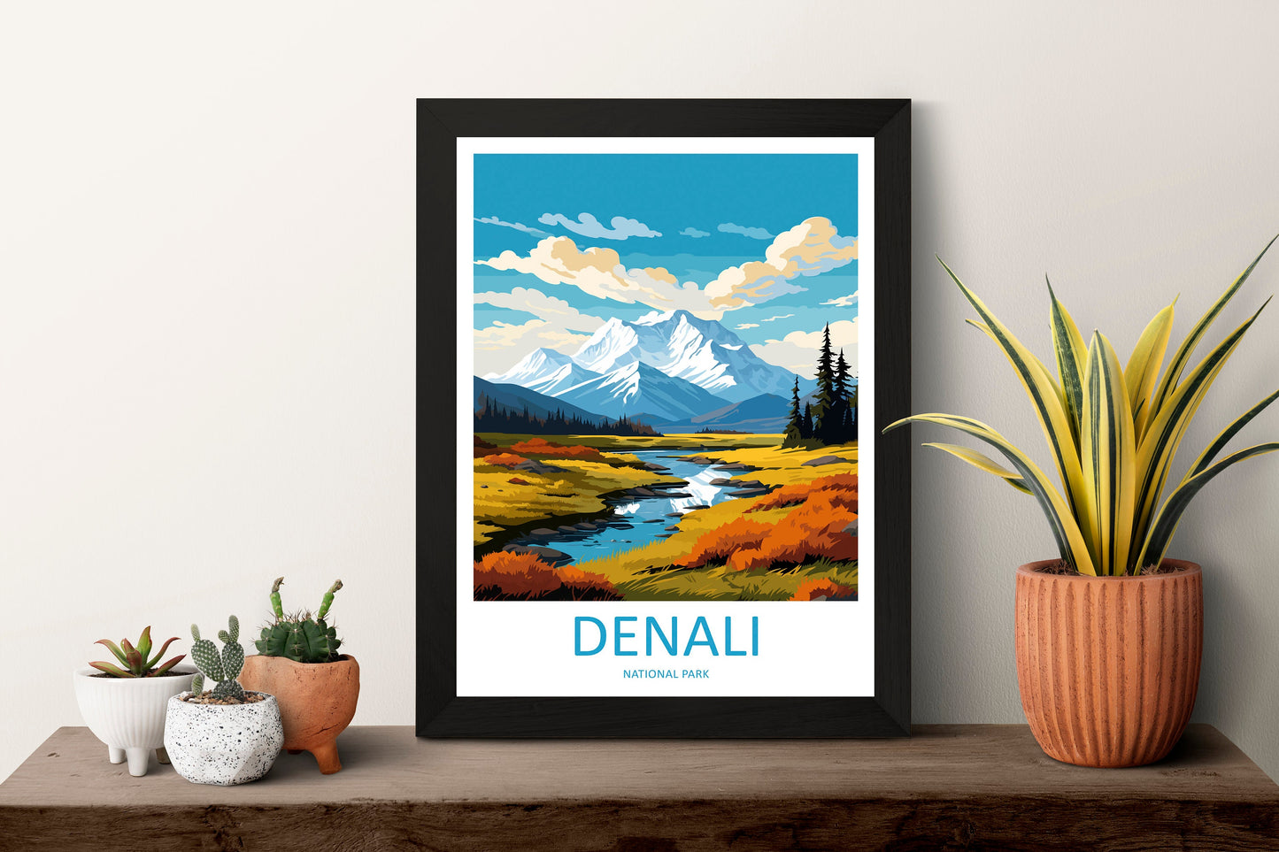 Denali National Park Travel Print Wall Art Denali Wall Hanging Home Décor Denali Gift Art Lovers Alaska Art Lover Gift Denali