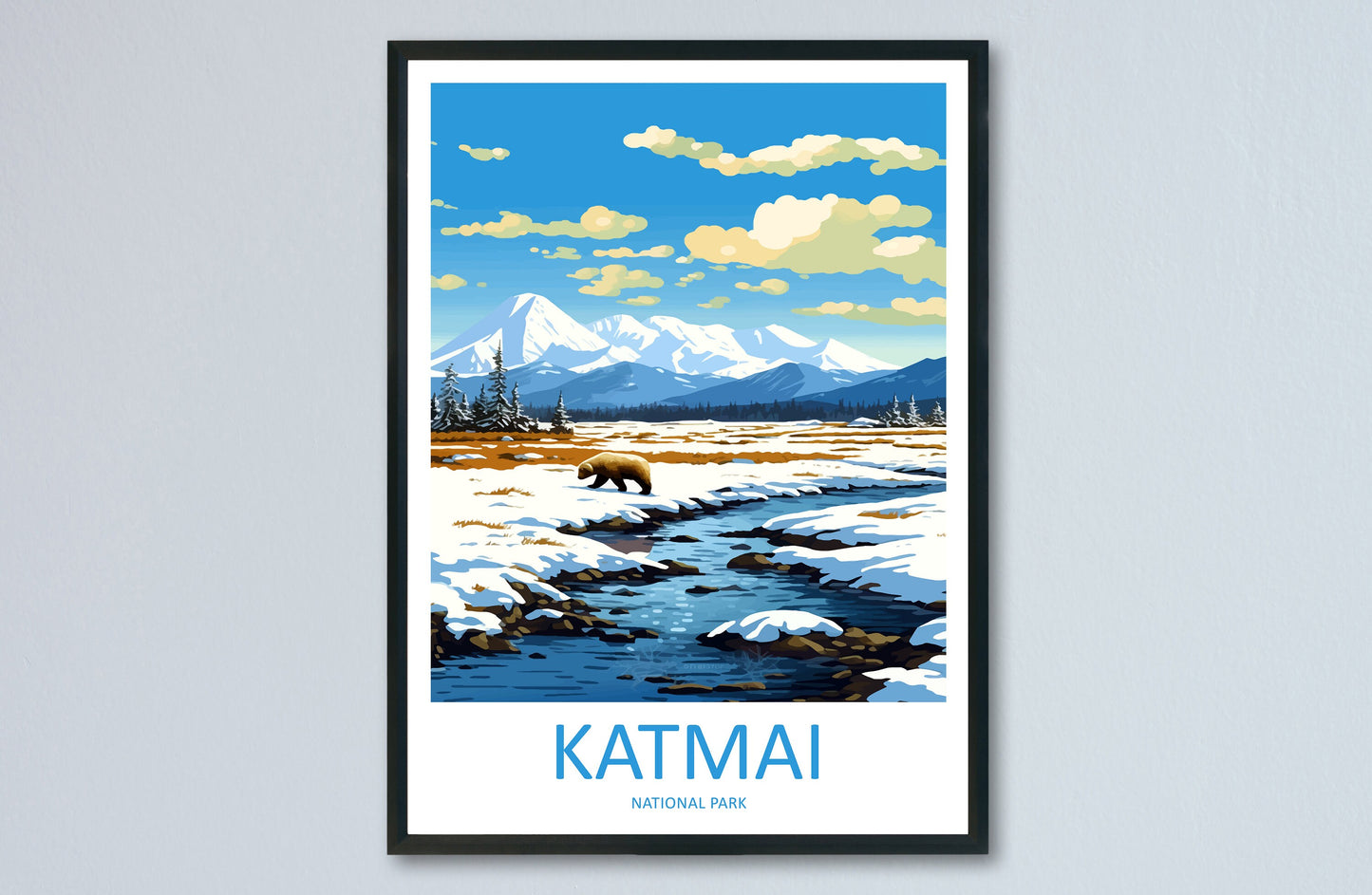 Katmai National Park Travel Print Wall Art Katmai Wall Hanging Home Décor Katmai Gift Art Lovers Alaska Art Lover Gift Katmai National Park