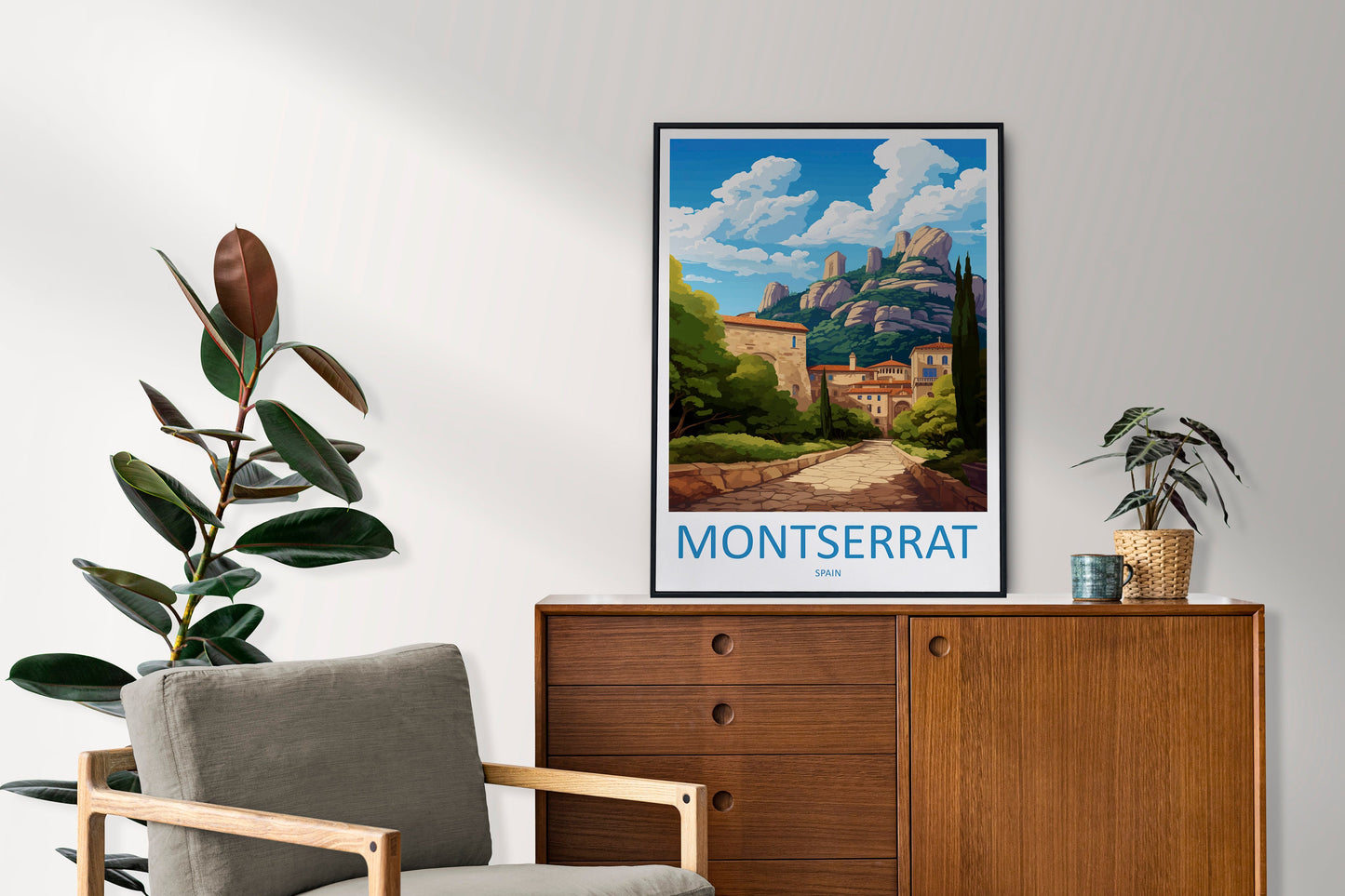 Montserrat Travel Print Wall Art Montserrat Wall Hanging Home Décor Montserrat Gift Art Lovers Spain Art Lover Gift Montserrat Print Spain