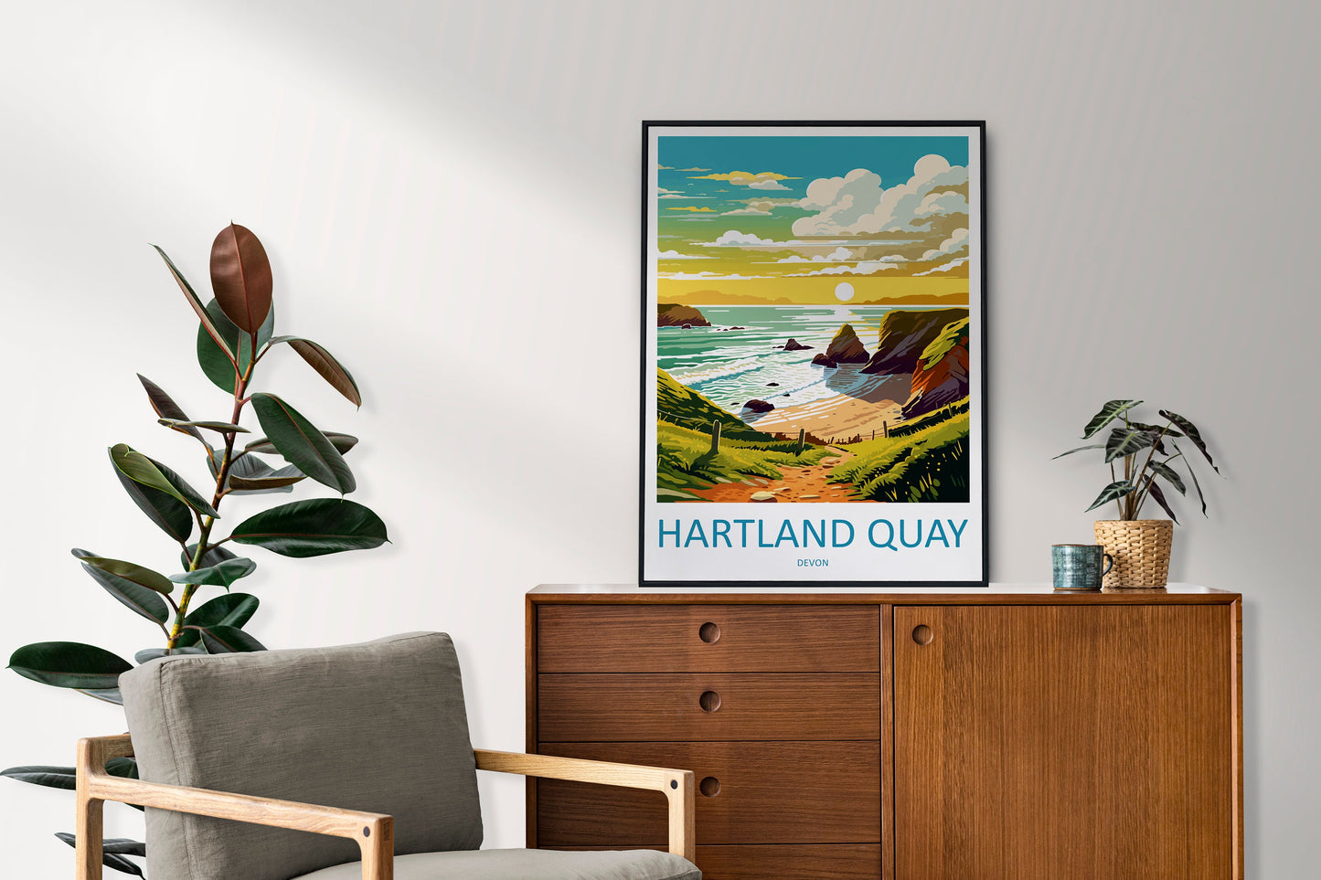 Hartland Quay Travel Print Wall Art Hartland Quay Wall Hanging Home Decor Hartland Quay Gift Art Lovers Wall Art Devon Travel Art