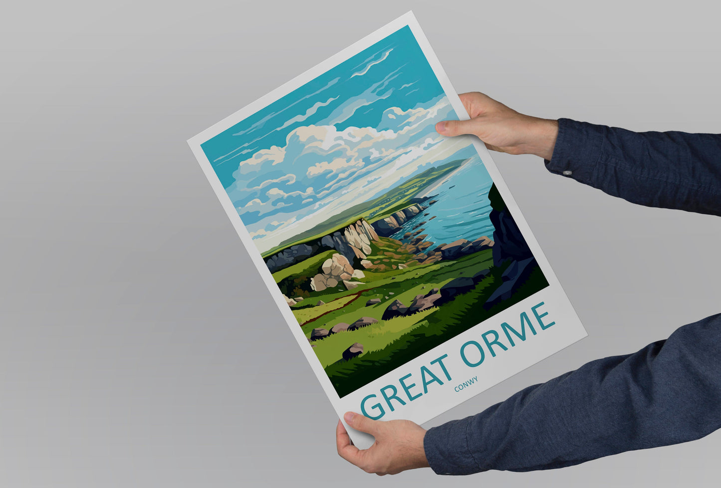 Great Orme Travel Print Wall Art Great Orme Wall Hanging Home Decor Great Orme Gift Art Lovers Wall Art Conwy Travel Art