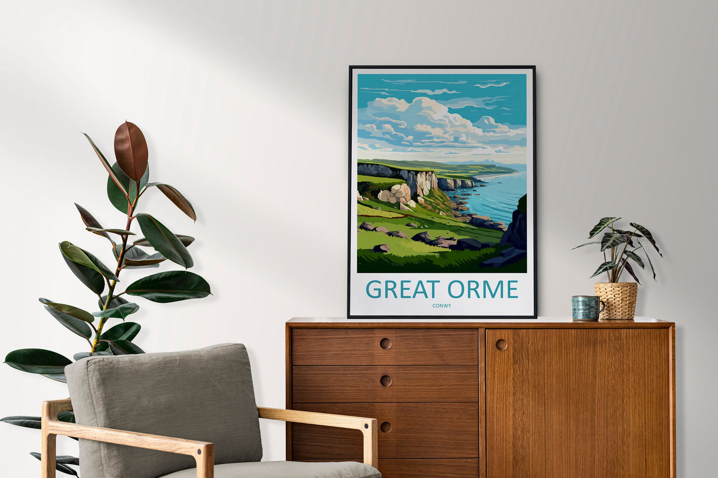 Great Orme Travel Print Wall Art Great Orme Wall Hanging Home Decor Great Orme Gift Art Lovers Wall Art Conwy Travel Art