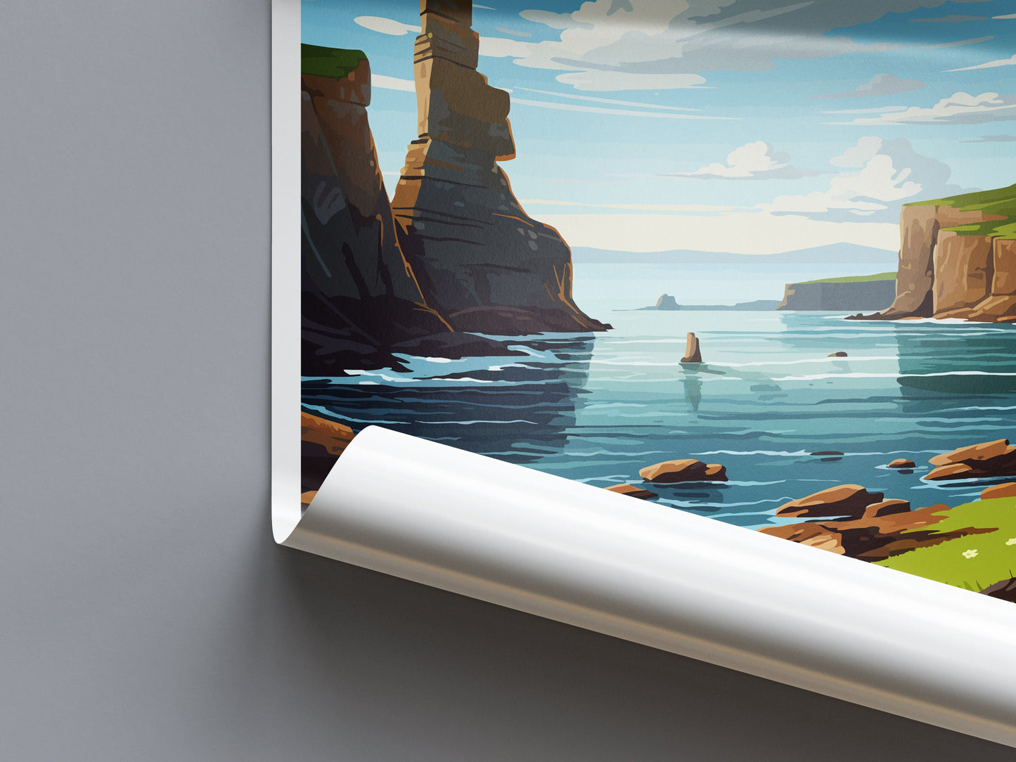 Duncansby Stacks Print Duncansby Stacks Home Decor Landscape Art Print Duncansby Stacks Wall Art for Scotland Enthusiast Gift Wall Hanging
