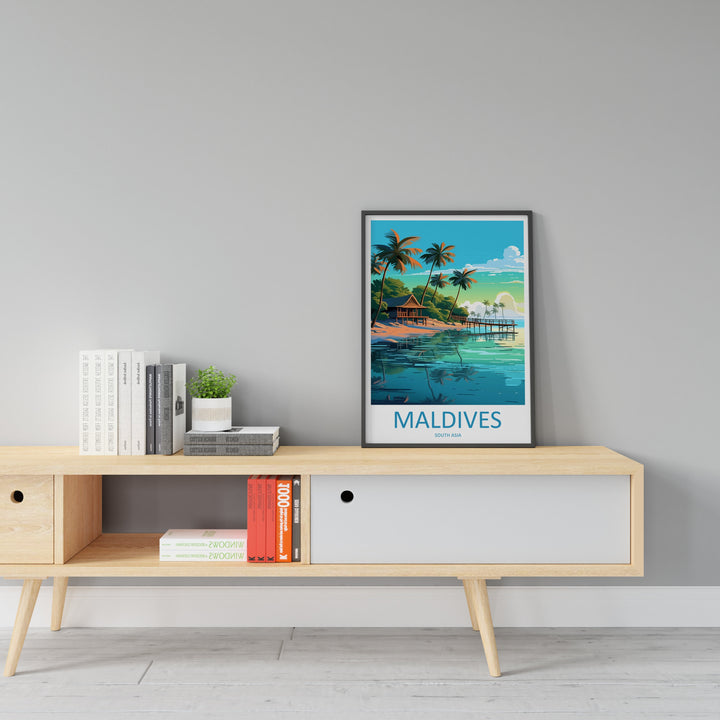 Maldives Travel Print Wall Art Maldives Wall Hanging Home Décor Maldives Gift Art Lovers Wall Art South Aisa Travel Print