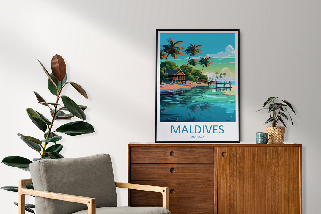 Maldives Travel Print Wall Art Maldives Wall Hanging Home Décor Maldives Gift Art Lovers Wall Art South Aisa Travel Print