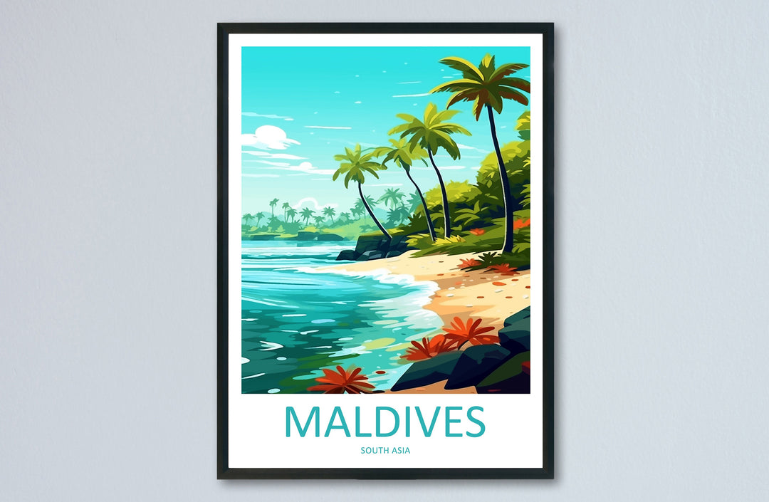 Maldives Travel Print Wall Art Maldives Wall Hanging Home Décor Maldives Gift Art Lovers Wall Art South Aisa Travel Print
