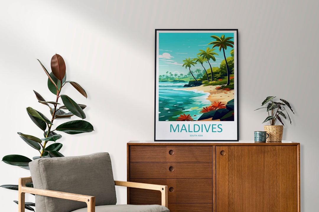 Maldives Travel Print Wall Art Maldives Wall Hanging Home Décor Maldives Gift Art Lovers Wall Art South Aisa Travel Print