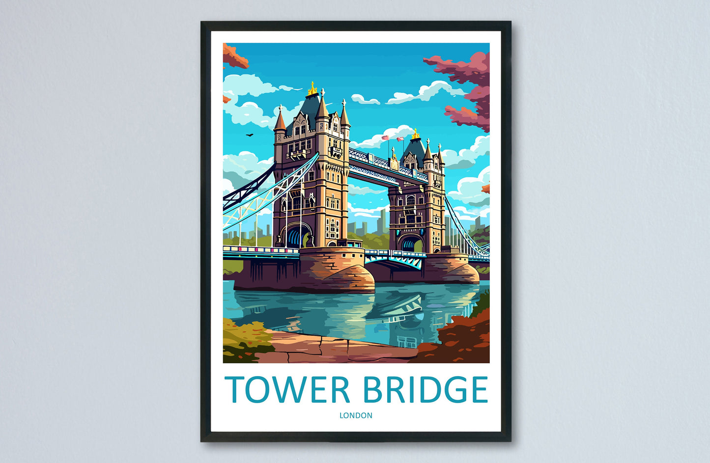 Tower Bridge Travel Print Wall Art Tower Bridge Wall Hanging Home Décor Tower Bridge Gift Art Lovers England Art Lover Gift