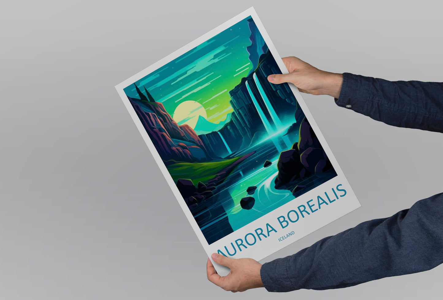 Aurora Borealis Travel Print Wall Art Aurora Borealis Wall Hanging Home Décor Aurora Borealis Gift Art Lovers Iceland Art Lover Gift Decor