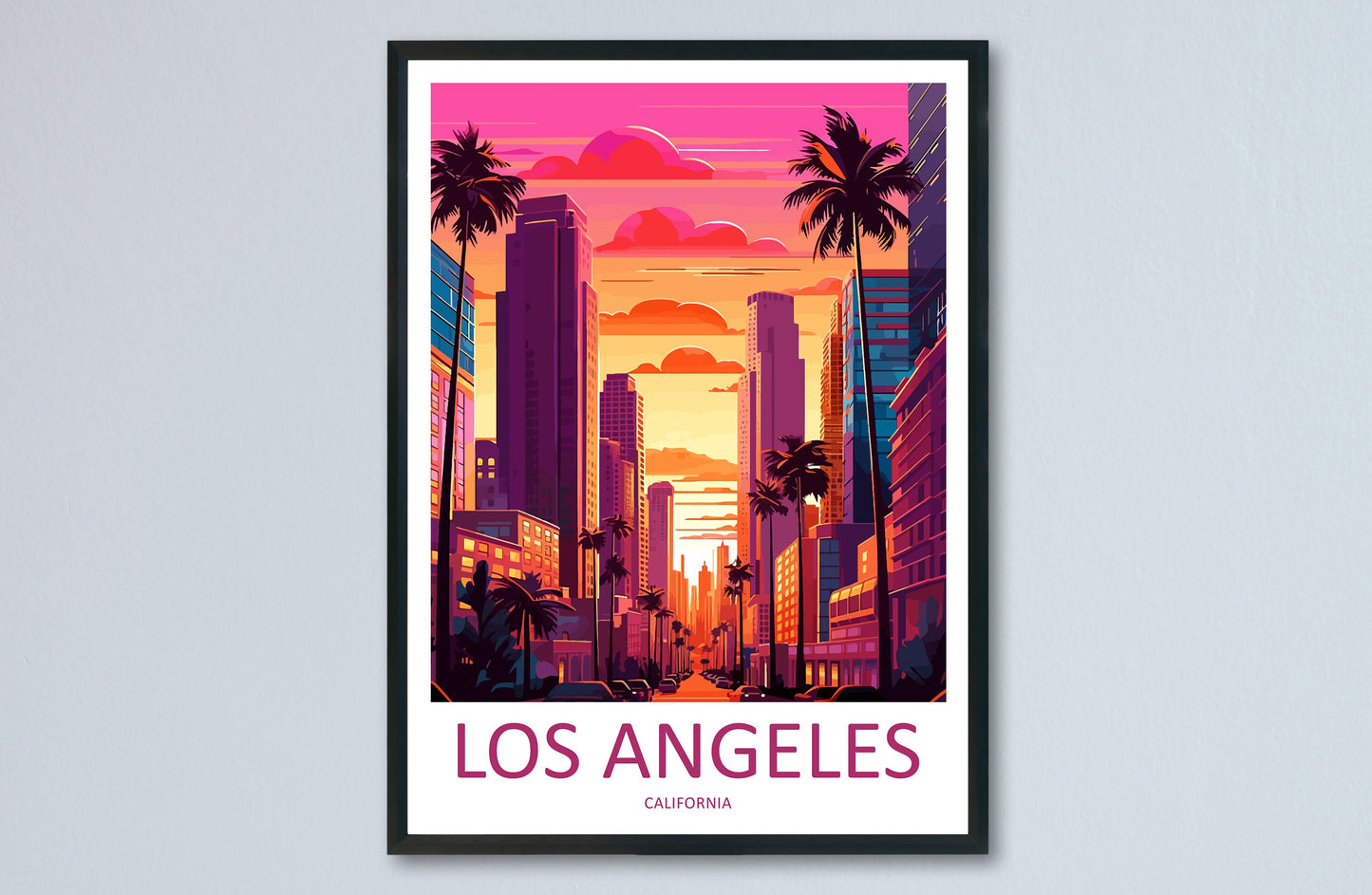 Los Angeles Travel Print Wall Art Los Angeles Wall Hanging Home Décor Los Angeles Gift Art Lovers California Art Lover Gift Los Angeles Deco