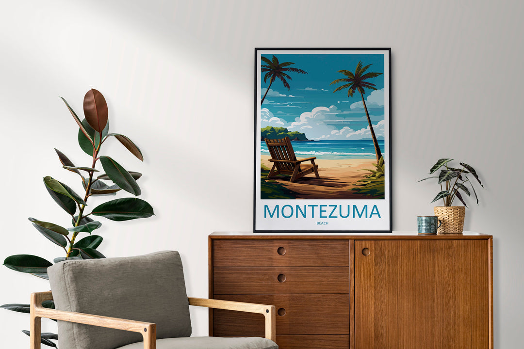 Montezuma Beach Travel Print Wall Art Montezuma Beach Wall Hanging Home Décor Montezuma Beach Gift Art Costa Rica