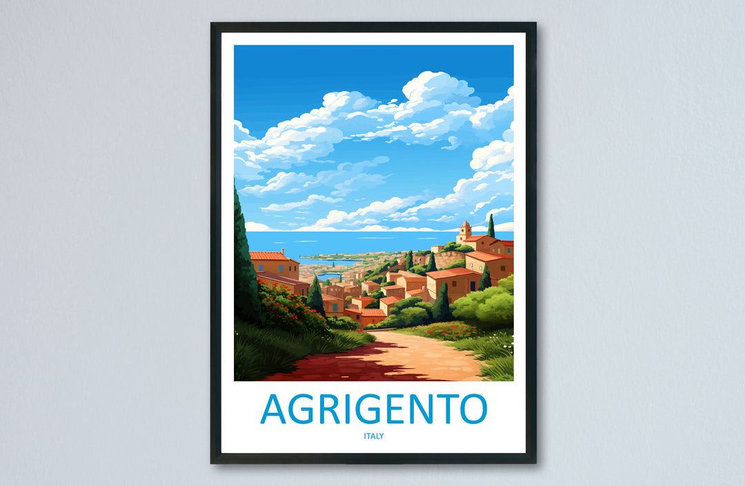 Agrigento Travel Print Wall Art Agrigento Italy Wall Hanging Home Decoration Agrigento Gift Art Lovers Wall Art Print Agrigento Italy