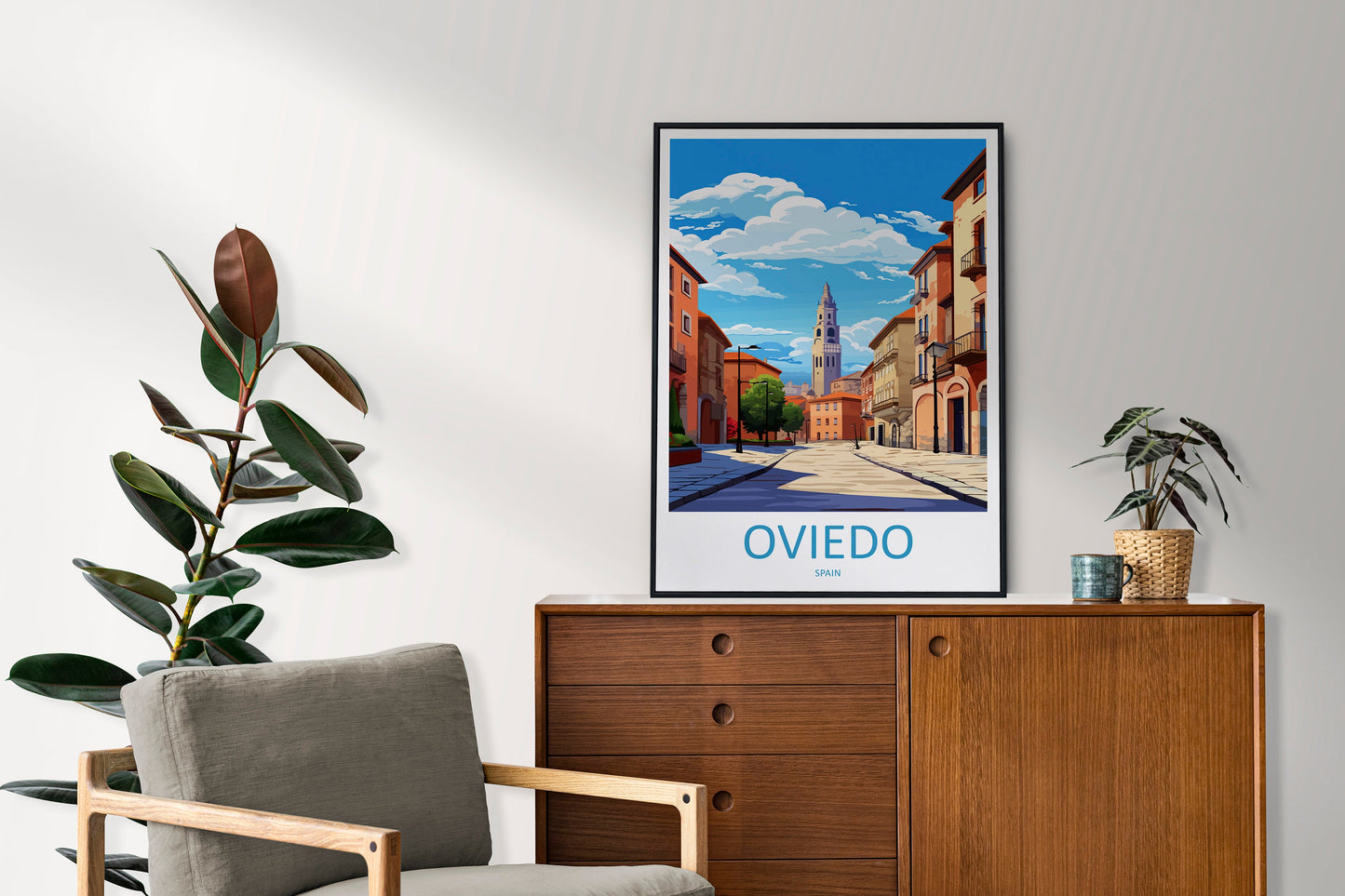 Oviedo Travel Print Wall Art Oviedo Wall Hanging Home Décor Oviedo Gift Art Lovers Spain Art Lover Gift Oviedo Spain Poster Art