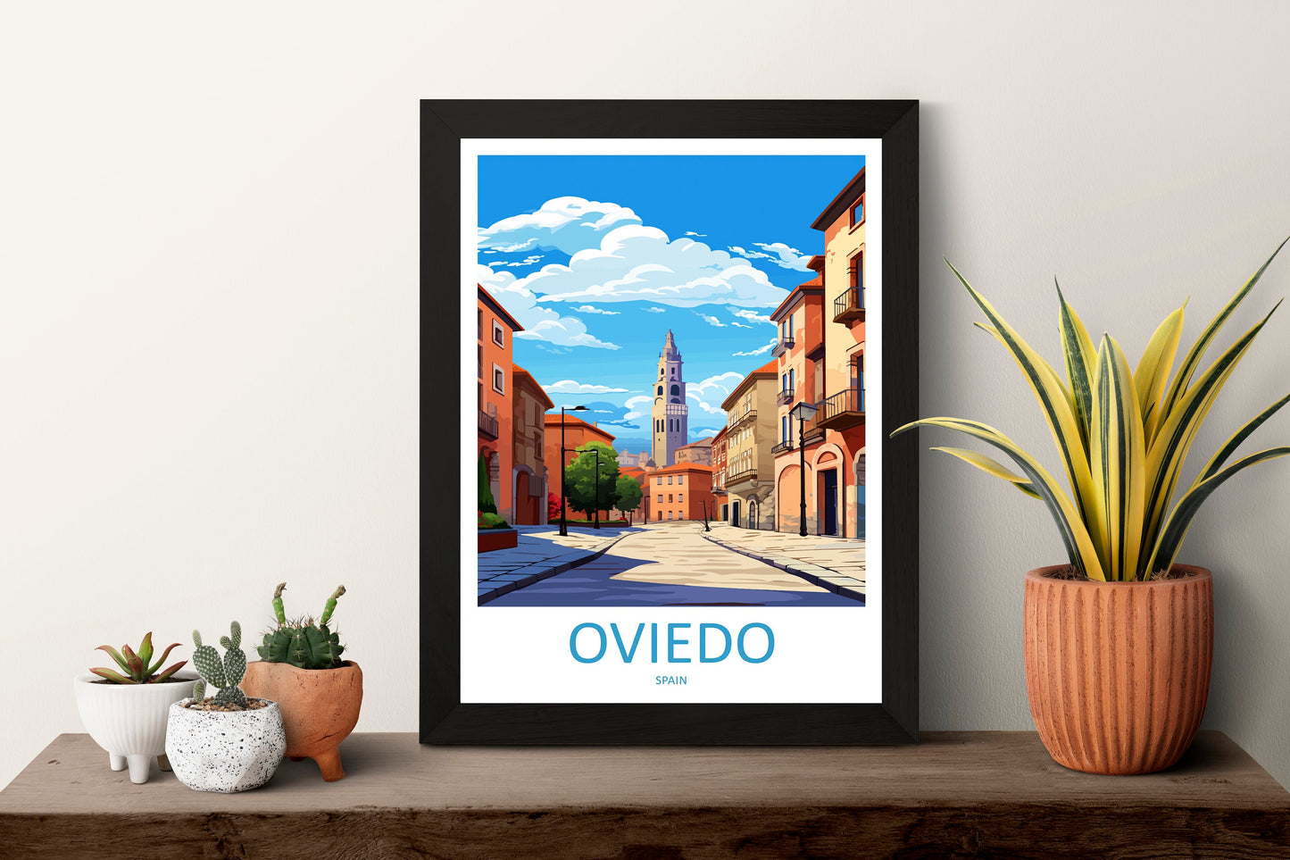 Oviedo Travel Print Wall Art Oviedo Wall Hanging Home Décor Oviedo Gift Art Lovers Spain Art Lover Gift Oviedo Spain Poster Art
