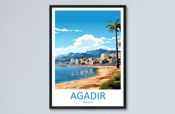 Agadir Travel Print Wall Art Agadir Wall Hanging Home Décor Agadir Gift Art Lovers Morocco Art Lover Gift Wall Art Morocco Art Decor