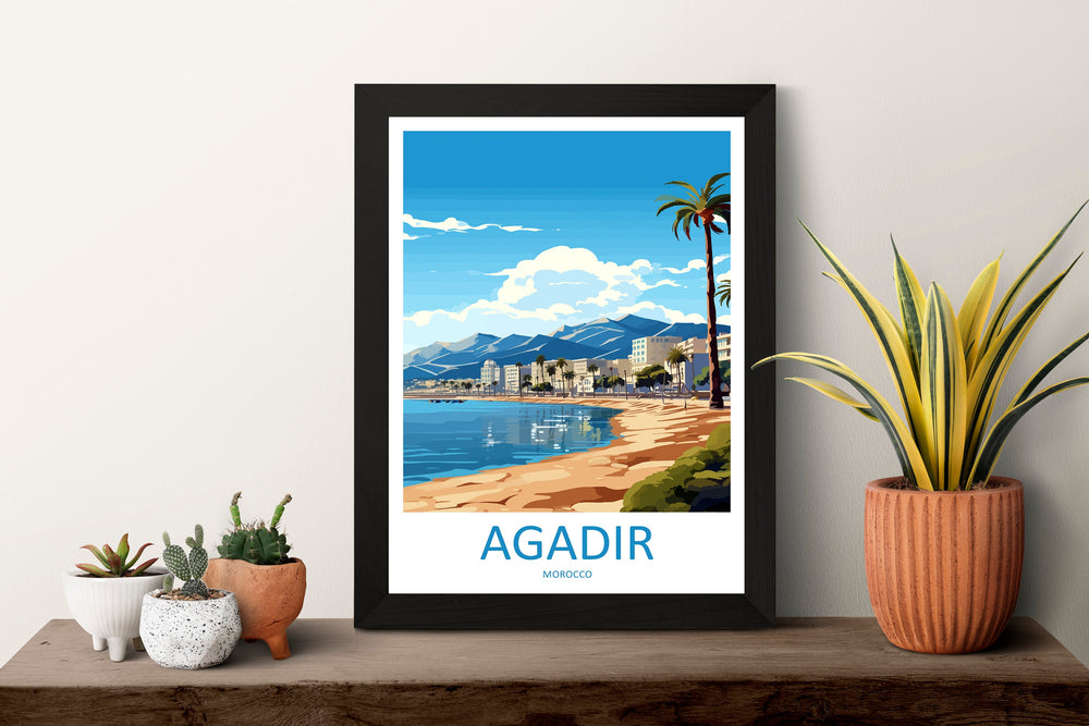 Agadir Travel Print Wall Art Agadir Wall Hanging Home Décor Agadir Gift Art Lovers Morocco Art Lover Gift Wall Art Morocco Art Decor