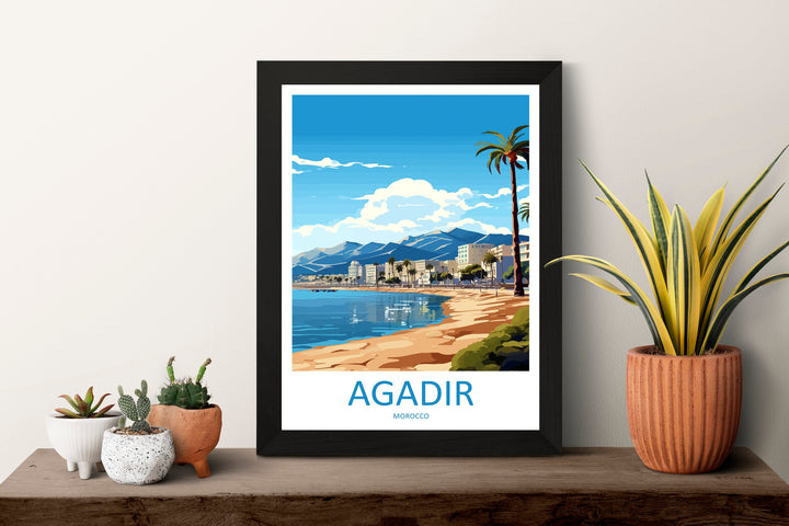 Agadir Travel Print Wall Art Agadir Wall Hanging Home Décor Agadir Gift Art Lovers Morocco Art Lover Gift Wall Art Morocco Art Decor