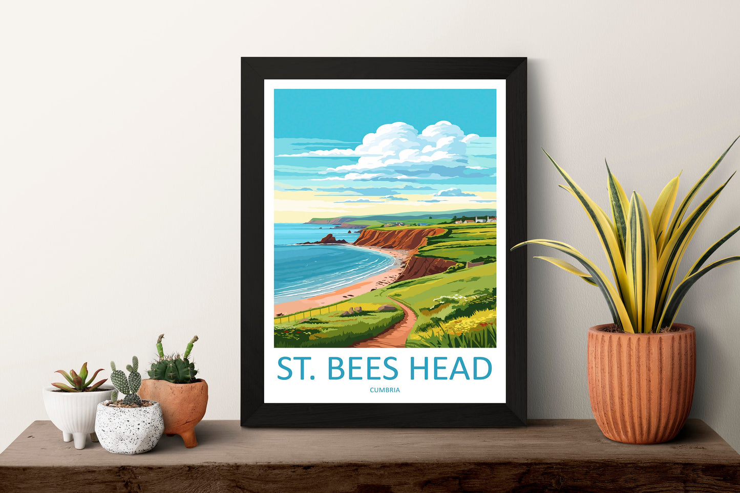 St Bees Head Travel Print Wall Art St Bees Head Wall Hanging Home Décor St Bees Head Gift Art Lovers Cumbria Art Lover Gift St Bees Head